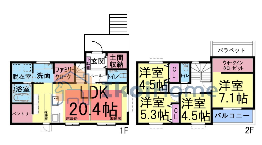 神戸市西区桜が丘東町1丁目　新築戸建の間取り