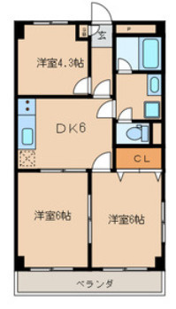 【間取り】 | ローヤル国立マンション