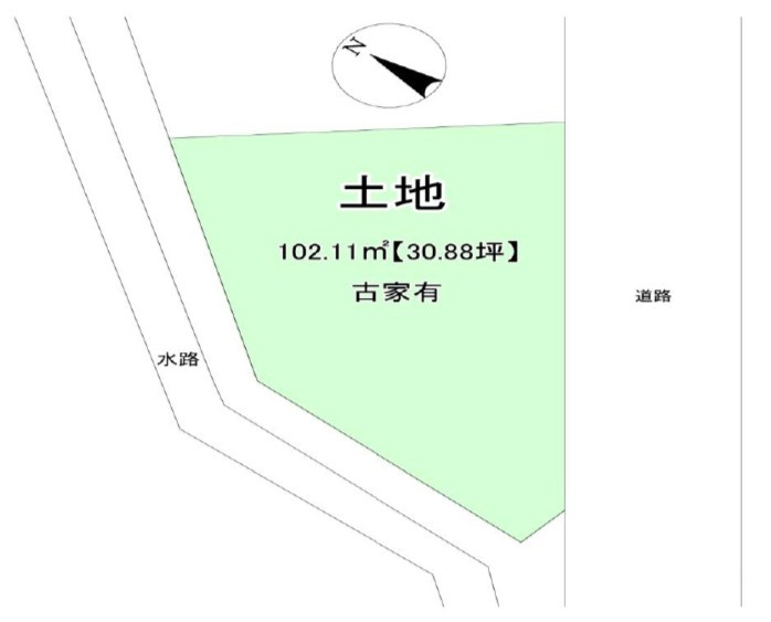 草津市西矢倉3丁目　建築条件付き売土地の土地図