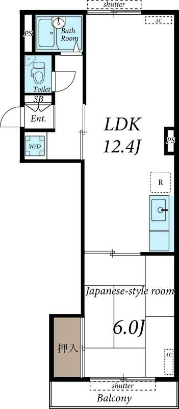 千葉市花見川区朝日ケ丘３丁目のアパートの間取り