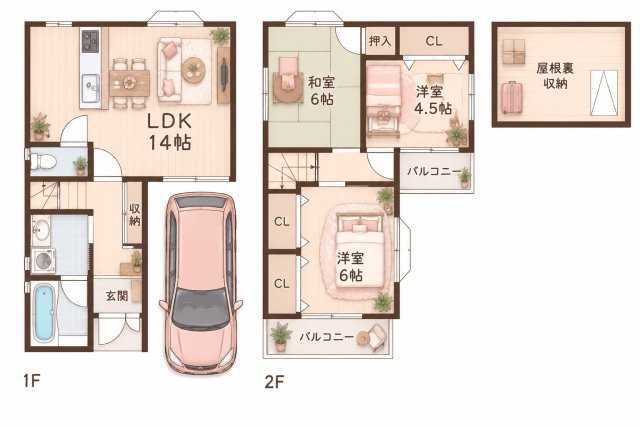 打上元町　中古一戸建ての間取り|間取り図はいかがですか？ご希望を叶える間取りですか？リビングの広さは？水回りの位置は？カウンターキッチン？など色々な情報が集約されています。弊社ではリフォームなどのご相談も承っております。