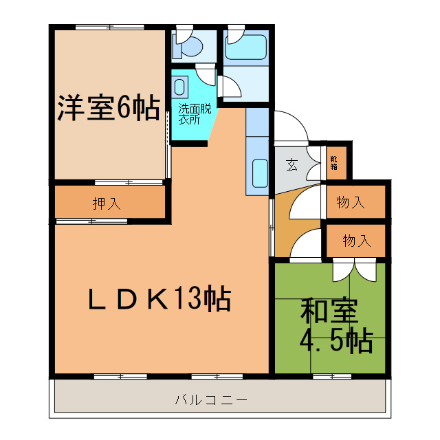 ビレッジハウス大成1号棟の間取り