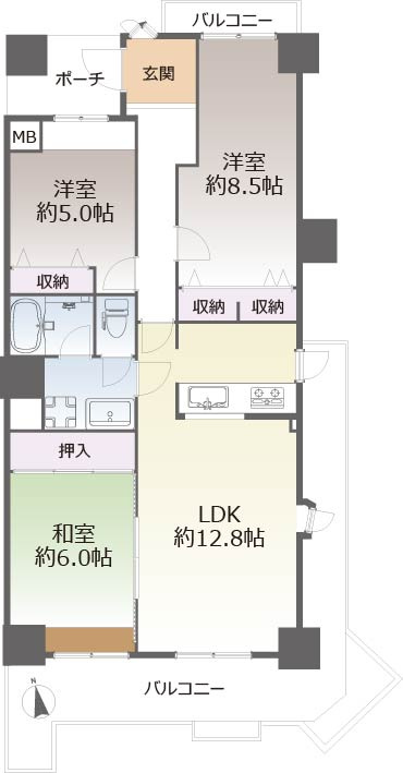 池田五月丘A棟の間取り