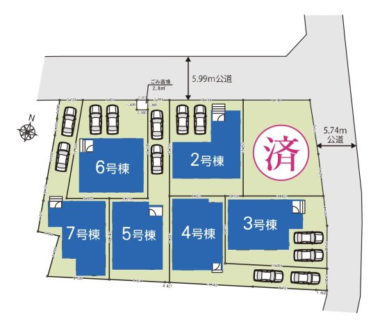 [新築住宅] 鴻巣市天神 2期 全7棟の区画図
