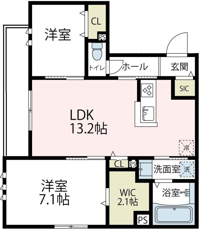 ボヌール平安の間取り|間取りです。
