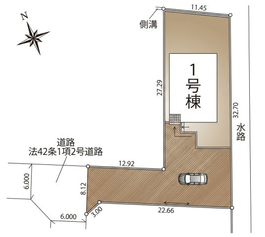 [新築住宅] 羽生市加羽ケ崎 全1棟の区画図
