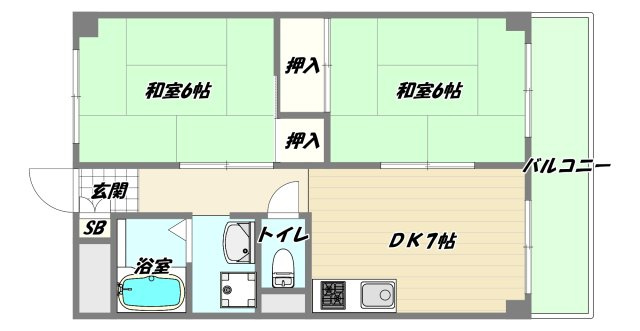 大阪市東淀川区豊新１丁目の賃貸マンションの間取り