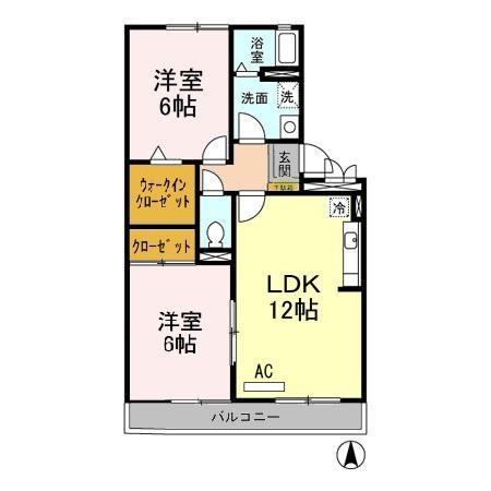 セジュール津福Lの間取り