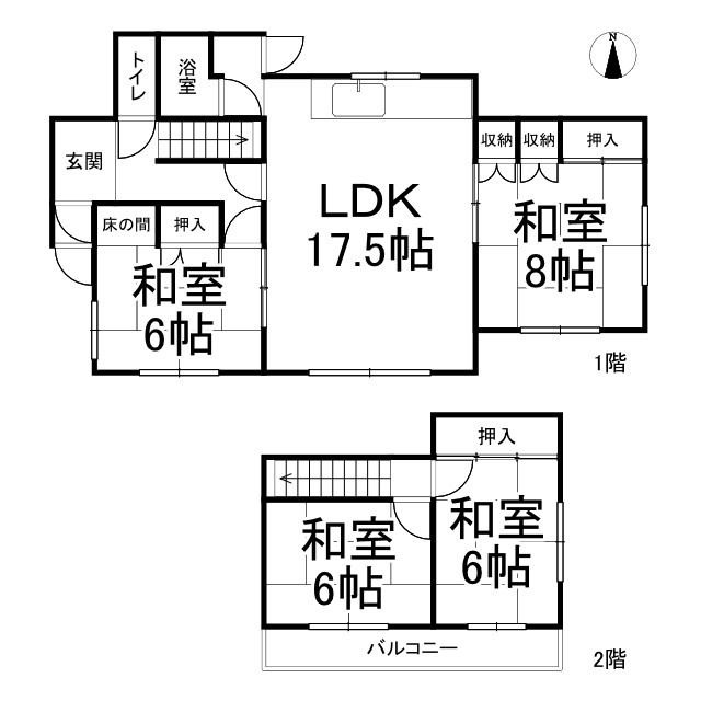 中古住宅　音更町宝来西町南2丁目の間取り