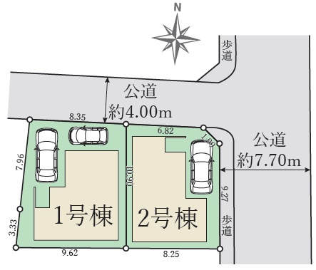 豊中市上津島　第1期　新築一戸建ての区画図|全２区画