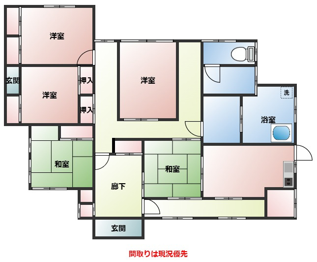 厳木岩屋借家の間取り