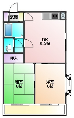 小平市花小金井１丁目の賃貸マンションの間取り