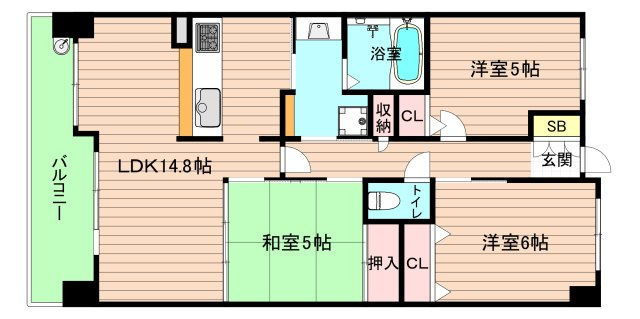 大阪市都島区毛馬町２丁目の賃貸マンションの間取り
