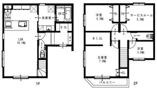 堺市堺区大浜中町　新築一戸建ての間取り