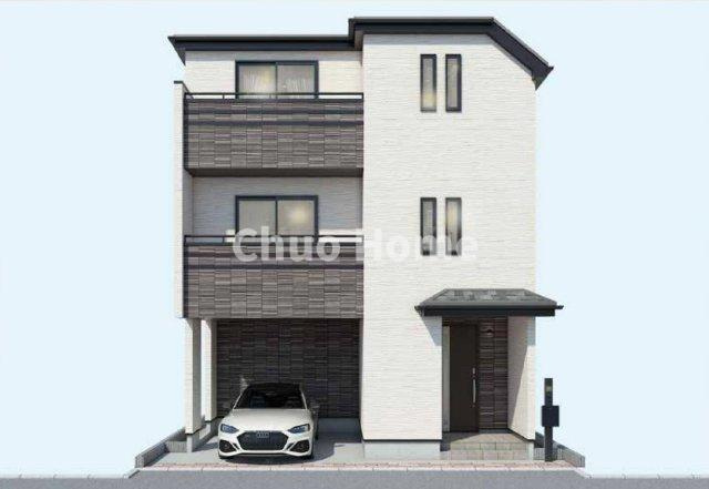 葛飾区立石3丁目新築分譲住宅の完成予想図|【外観パース】「ZEH」水準の省エネ住宅