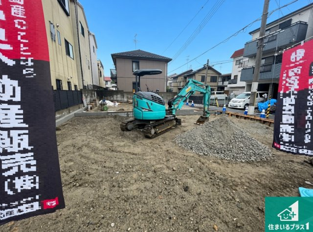 豊中市上津島　第1期　新築一戸建ての外観|現在の進捗状況です！順調に作業進行中、完成が待ち遠しいです！詳細の間取り等、お気軽にお問い合わせください！