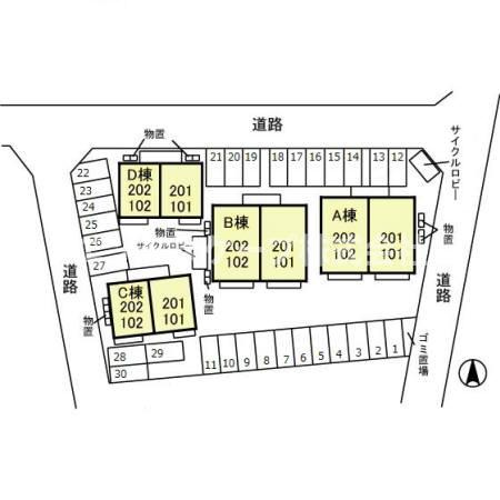 リビングタウン下石倉　Ｄの区画図|高崎、前橋のお部屋探しはエンドスケープまで！お客様の理想お聞かせ下さい♪