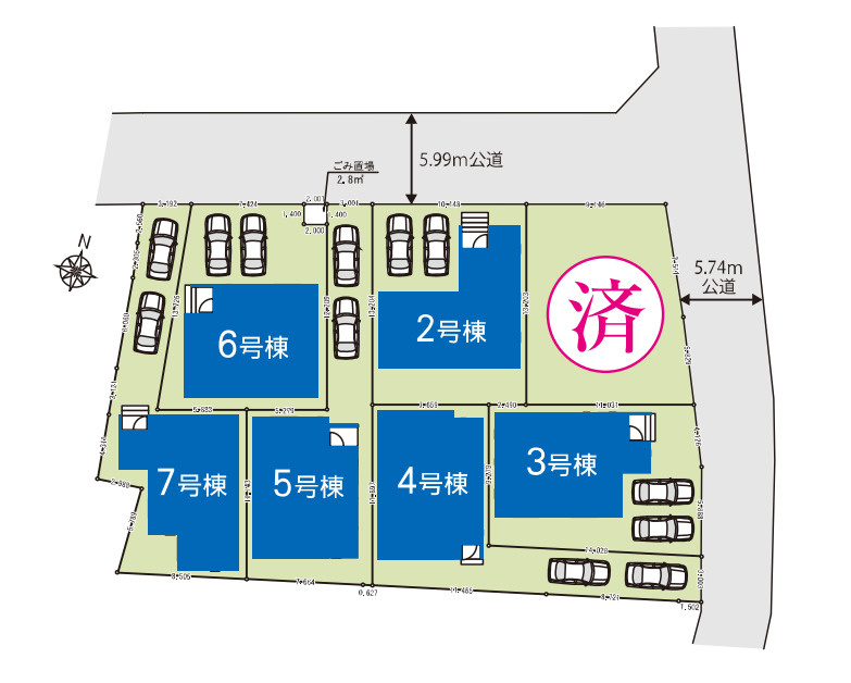 鴻巣市天神　2期　新築一戸建て　グラファーレ　06の区画図|6号棟
