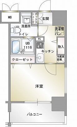 新品家具付きマンション千早1(KaGood福岡)の間取り|※間取りと異なる場合は現状を優先します。