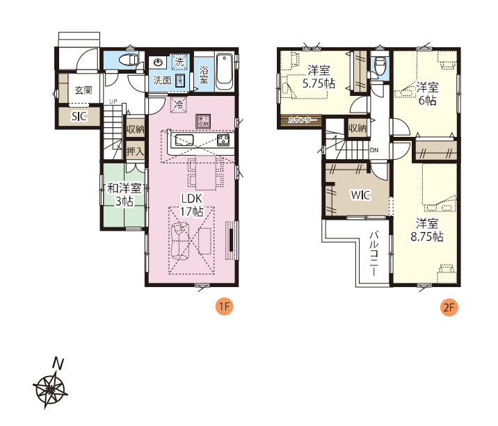 鴻巣市天神　2期　新築一戸建て　グラファーレ　07の間取り|【全7棟・7号棟】鴻巣市天神　2期　新築一戸建て　グラファーレ　07・4LDK・土地面積134.40m2・建物面積102.68m2