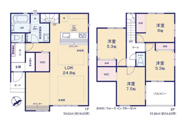 福岡市東区土井2丁目第3-4棟（3号棟）の間取り