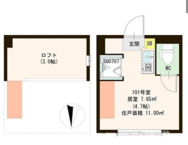 中野区若宮１丁目のアパートの間取り