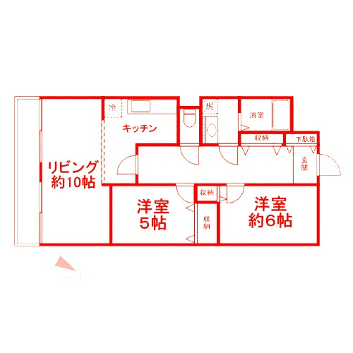 藤沢市大鋸の賃貸マンションの間取り