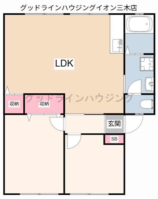 ハイツサンライフA棟の間取り