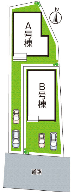 ■三島郡島本町山崎　新築一戸建ての区画図|全2区画