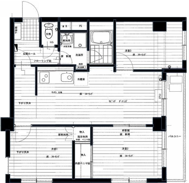 中銀木場マンションの間取り