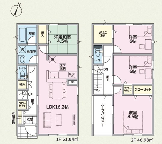 クレイドルガーデン読谷村大木　第４・３号棟の間取り|４LDK