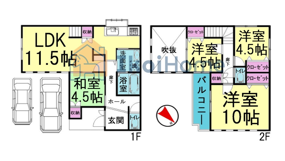 明石市魚住町清水　中古戸建の間取り
