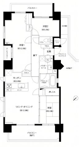 パークスクエア姪浜の間取り