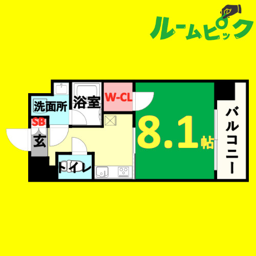 プレミアム浅間町　名古屋市賃貸　仲介手数料無料の間取り