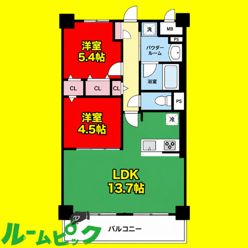 Le・Ciel徳川　名古屋市賃貸　仲介手数料無料の間取り