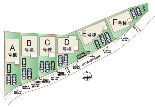 ハートフルタウン／南区日吉2丁目1218番／A号棟の区画図