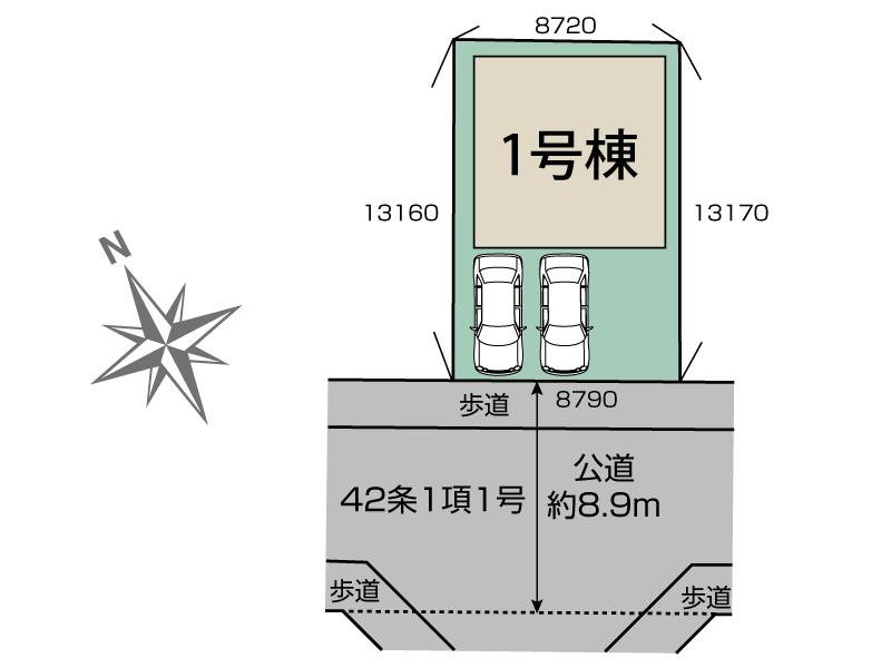 大津市真野5丁目　新築戸建の区画図
