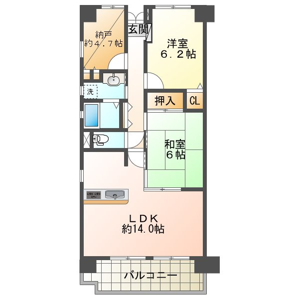 アンビエントジェーム山Ⅱ番館の間取り