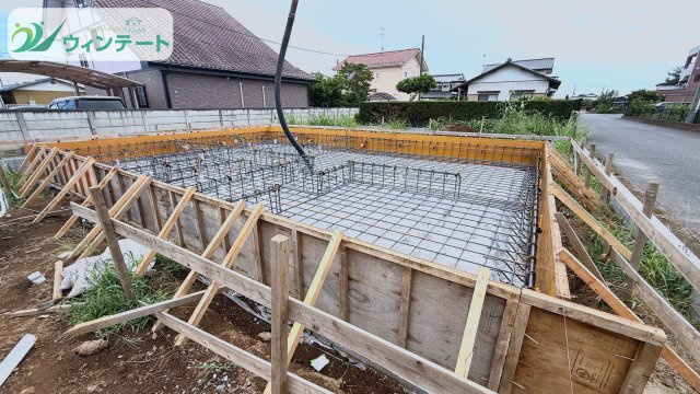 石岡市北府中第1　新築戸建の外観|現在基礎工事中！着々と形になっていく様子を見学することもできます♪
