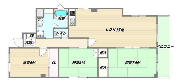大阪市東淀川区東淡路４丁目の賃貸マンションの間取り