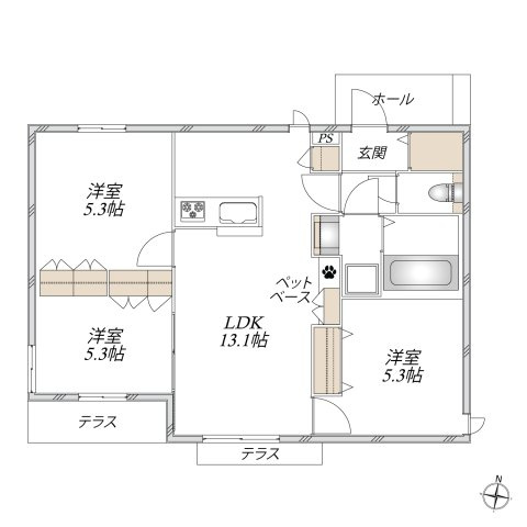 （仮称）立川市柏町１丁目へーベルメゾンの間取り