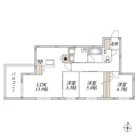 （仮称）本羽田２丁目メゾンの間取り