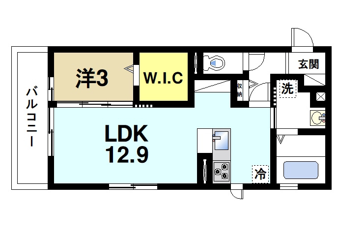 グランデSGの間取り|ペットと住める1LDKです♪