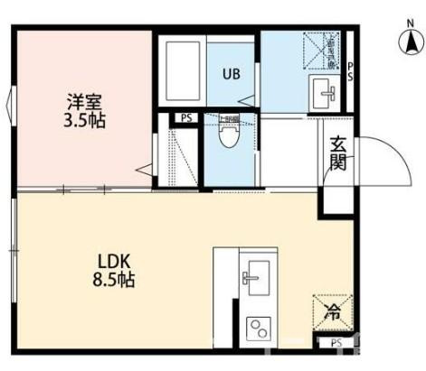 足立区東綾瀬２丁目のアパートの間取り