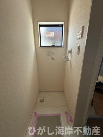 藤沢市羽鳥３丁目　新築戸建　全３棟のランドリースペース|10月8日撮影　建築中　洗濯機置場