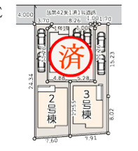 藤沢市羽鳥３丁目　新築戸建　全３棟の区画図|対象地は2号棟です。