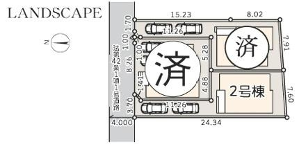 藤沢市羽鳥３丁目　新築戸建　全３棟の区画図|対象2号棟