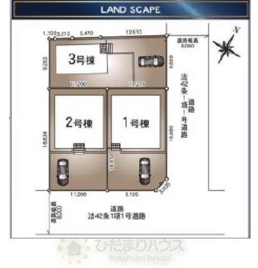 野田市なみき第7　新築戸建　2号棟の区画図|接道：南東側8ｍ公道