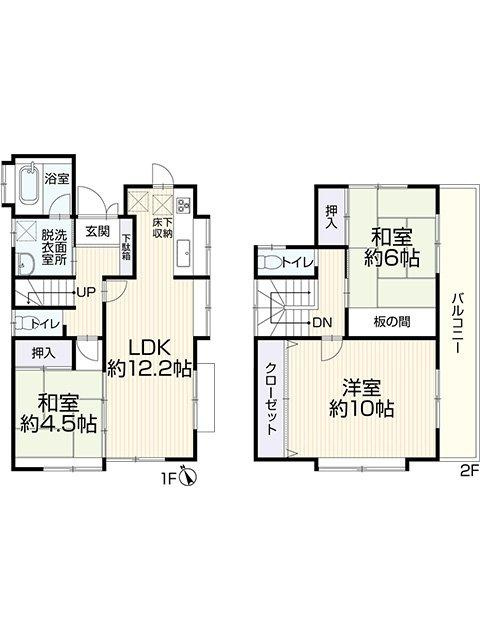 富士見市東みずほ台４丁目の中古一戸建の間取り|主寝室10帖、大型クローゼット付きで住空間はすっきり広々♪