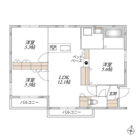 （仮称）立川市柏町１丁目へーベルメゾンの区画図